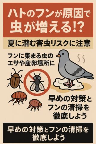 夏対策シリーズ③ 【第3回】鳩のフンが原因で虫が増える!?