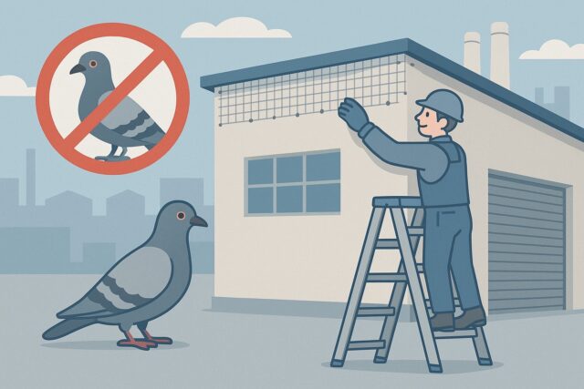 生産工場様へのご案内「鳩のフンが工場のリスクに？ 品質・衛生を守る“鳩対策工事”のご案内」