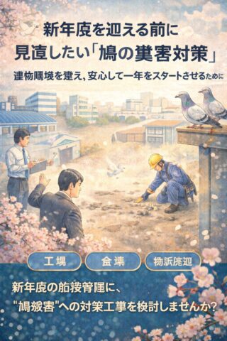 新年度を迎える前に見直したい「鳩の糞害対策」
